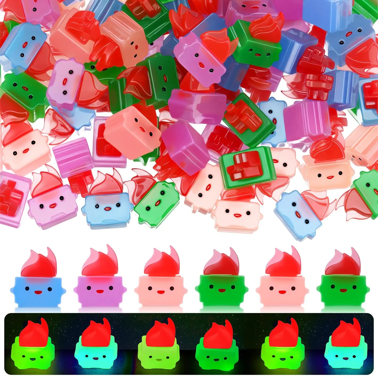 Vital-Habitat™ Mini Luminous Dumpster Fire Ornaments – Glow in the Dark Emotional Support Desk Figures for Coworkers & Office Decor (50/100 Pcs)