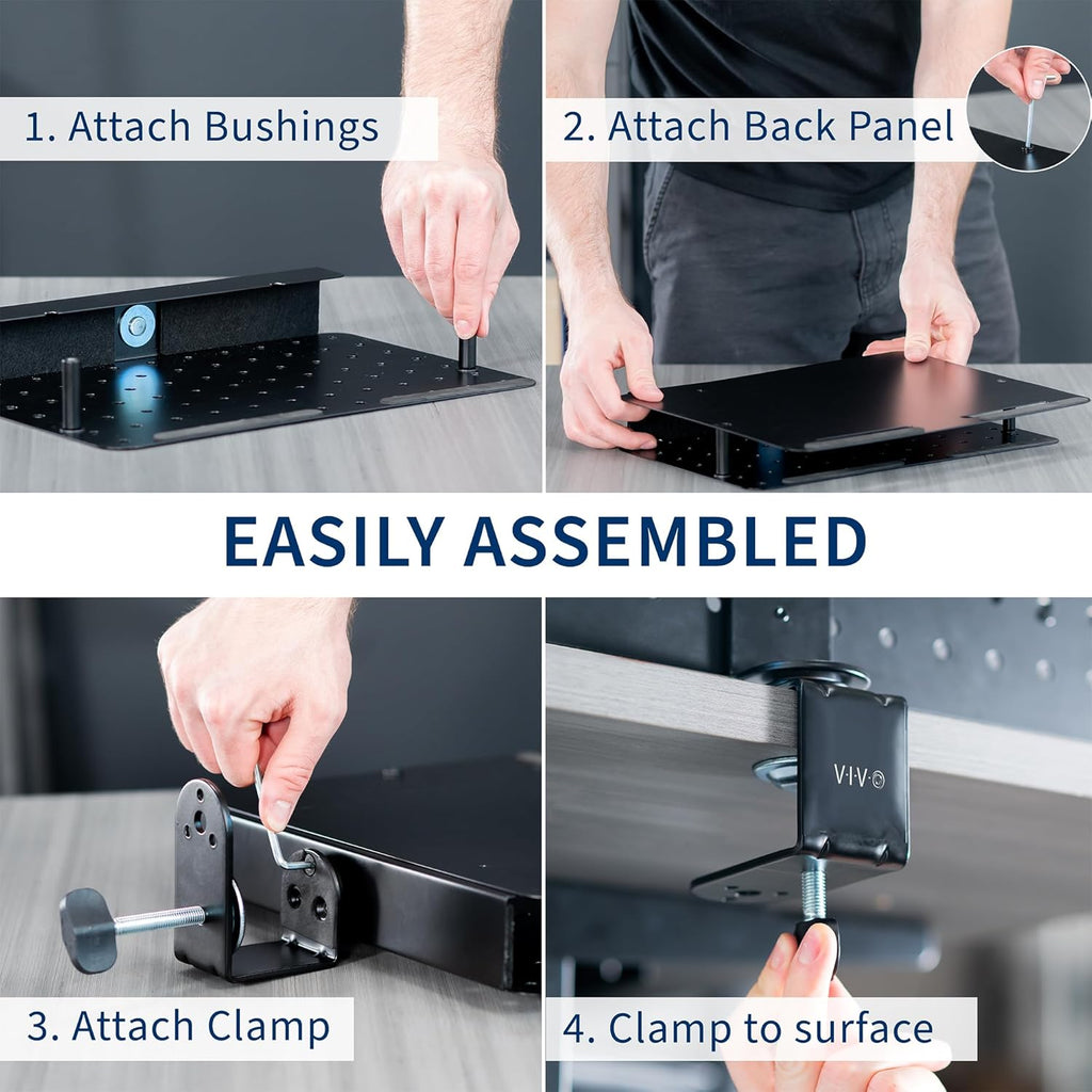 Vital-Habitat™ 360° Rotating Clamp-On Desk Organizer – Magnetic Steel Pegboard with Integrated Laptop Holder & 5-Piece Accessory Kit