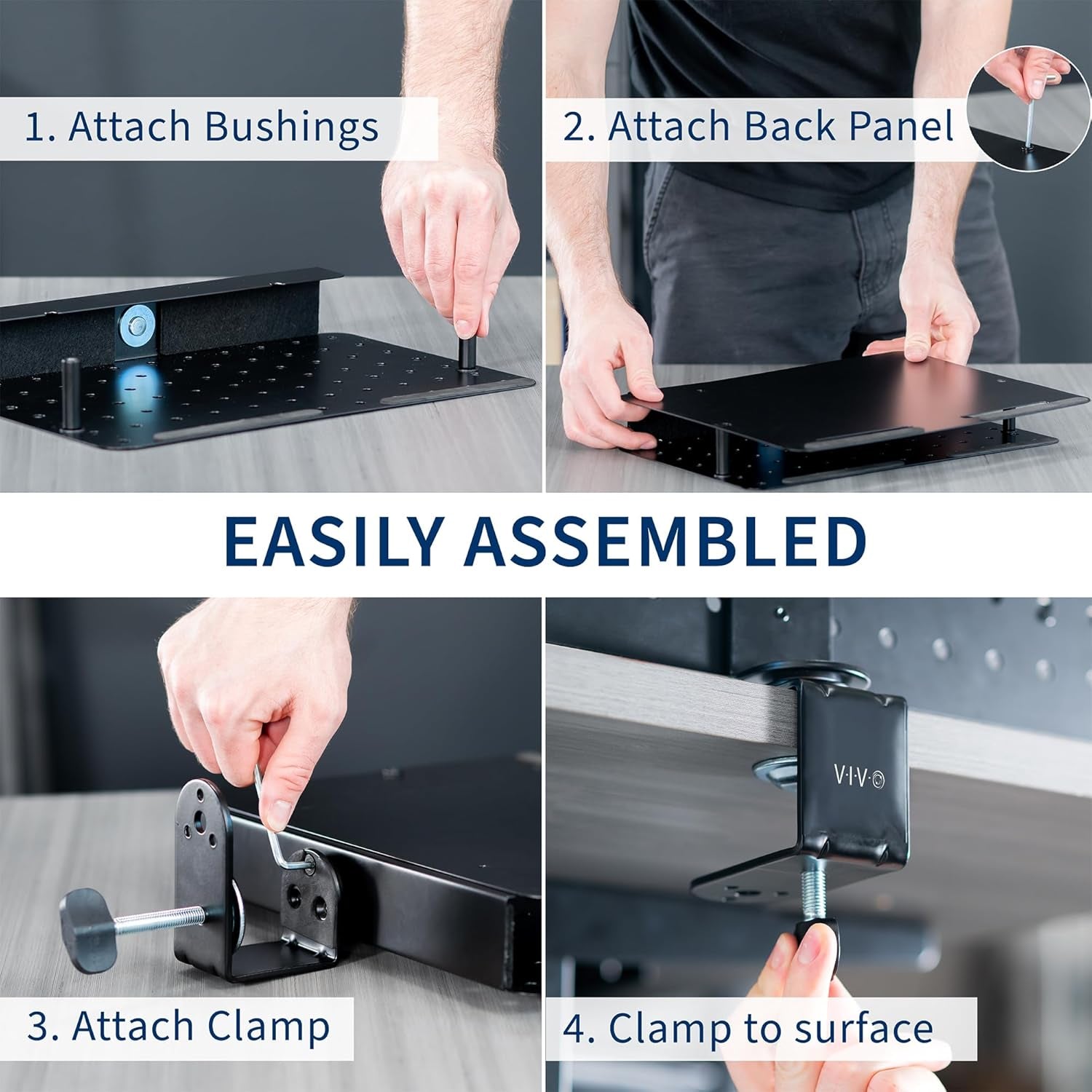 Vital-Habitat™ 360° Rotating Clamp-On Desk Organizer – Magnetic Steel Pegboard with Integrated Laptop Holder & 5-Piece Accessory Kit