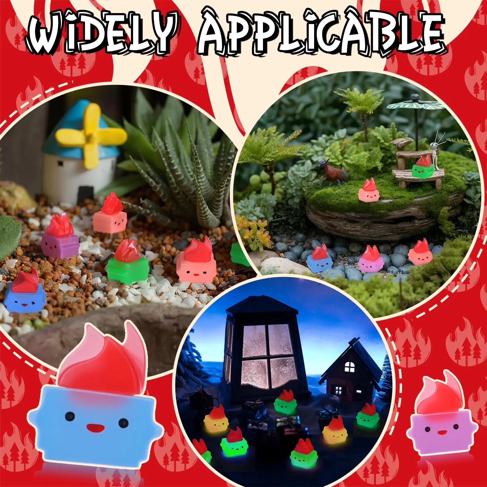 Vital-Habitat™ Mini Luminous Dumpster Fire Ornaments – Glow in the Dark Emotional Support Desk Figures for Coworkers & Office Decor (50/100 Pcs)
