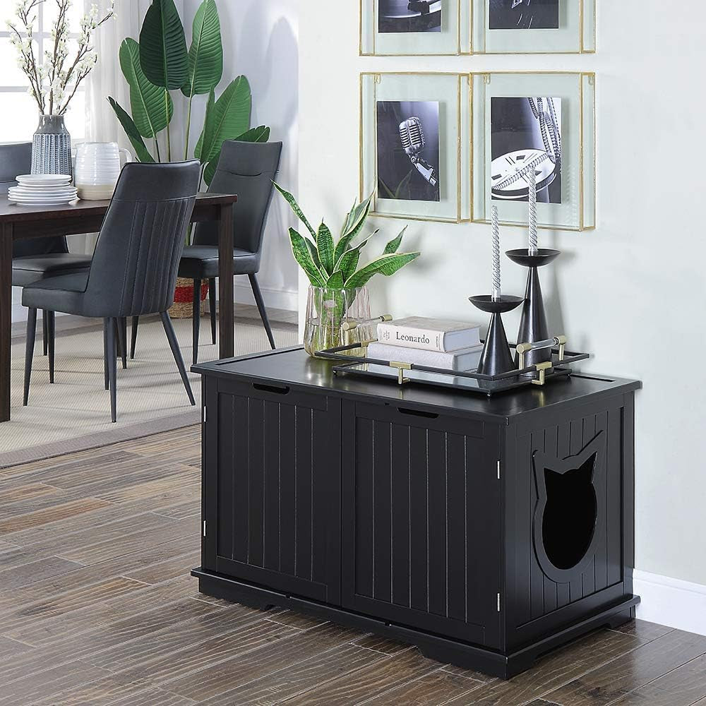 Vital-Habitat™ X-Large Designer Cat Washroom & Hidden Litter Box Enclosure – Premium Storage Bench & Multifunctional Side Table