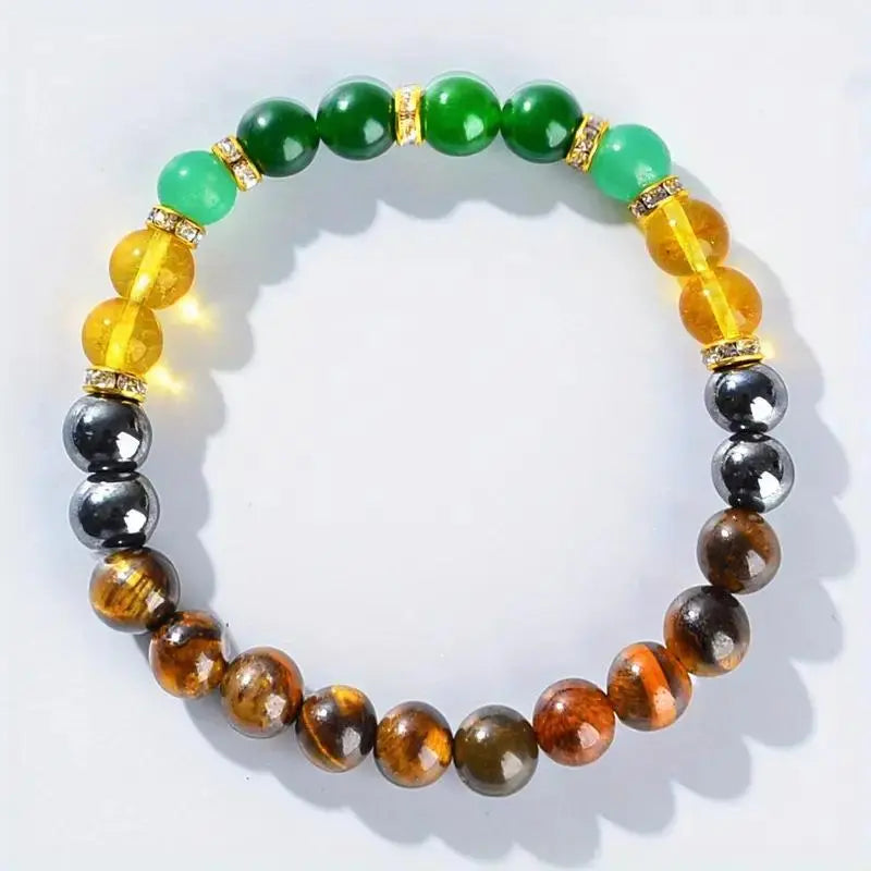 Vital-Habitat™ Money Bracelet with Black Onyx & Tiger's Eye – Luck & Protection Bracelet to Attract Wealth, Abundance, and Prosperity