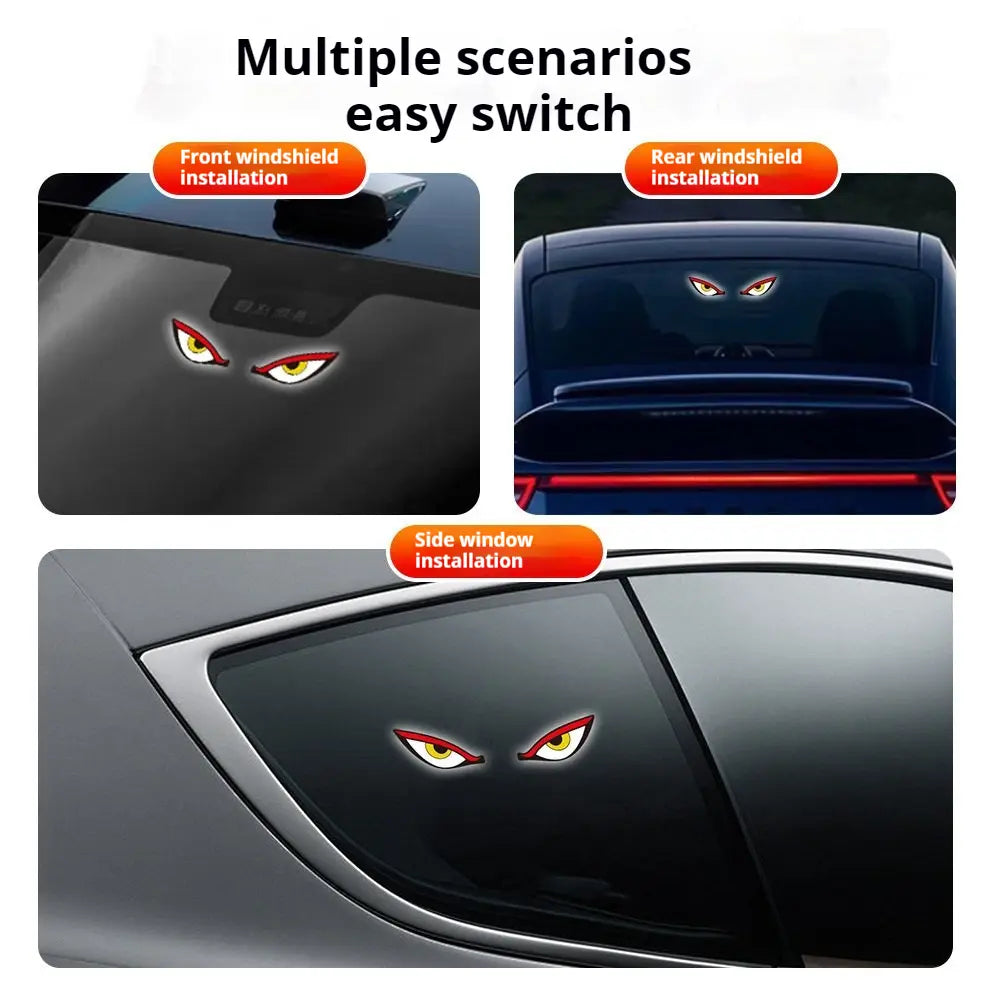 Vital-Habitat™ Dynamic LED Car Rear Window Display – Programmable Vampire Devil Eye Emoji Panel & Scrolling Message Screen with Solar & Type-C Charging