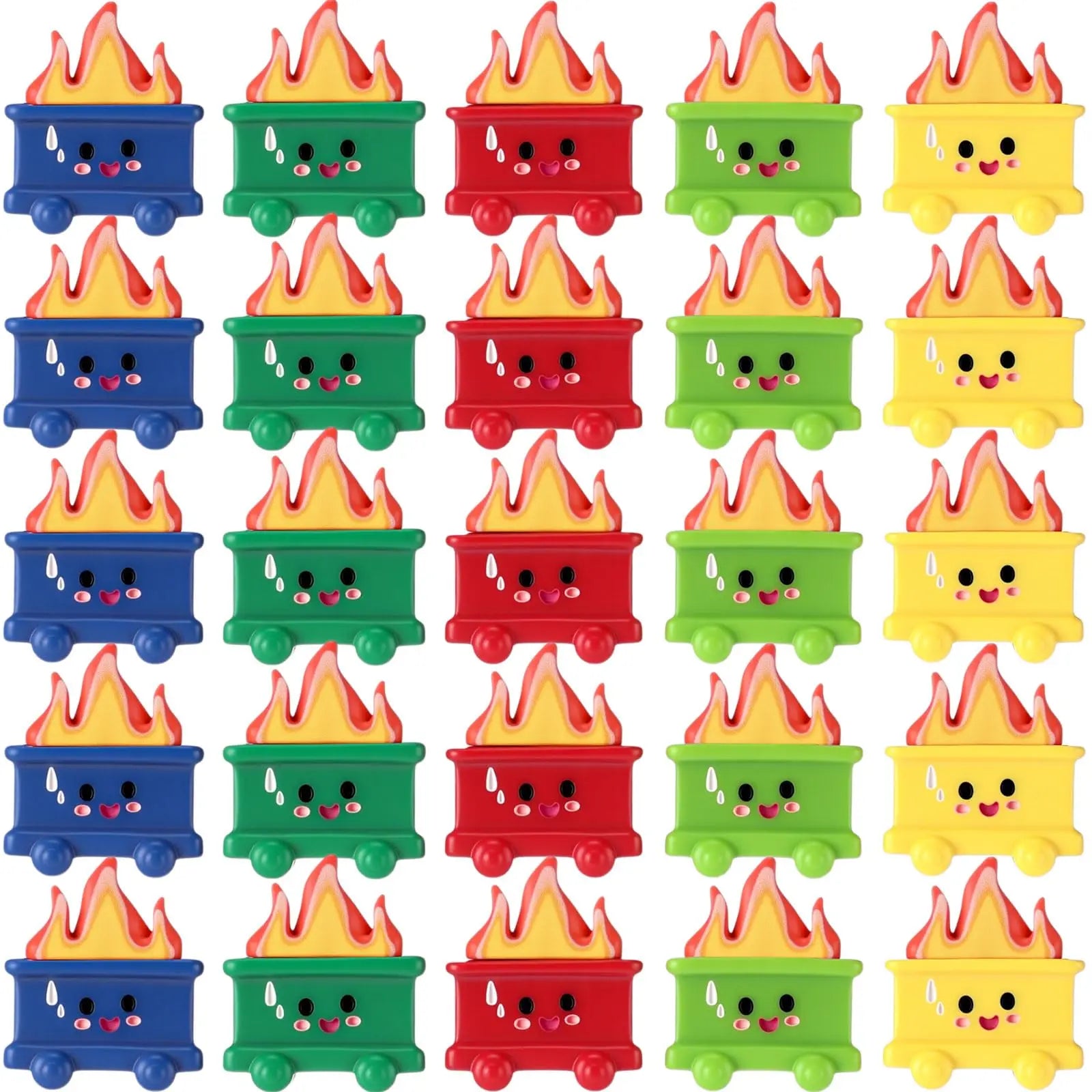 Vital-Habitat™ Mini Luminous Dumpster Fire Ornaments – Glow in the Dark Emotional Support Desk Figures for Coworkers & Office Decor (50/100 Pcs)