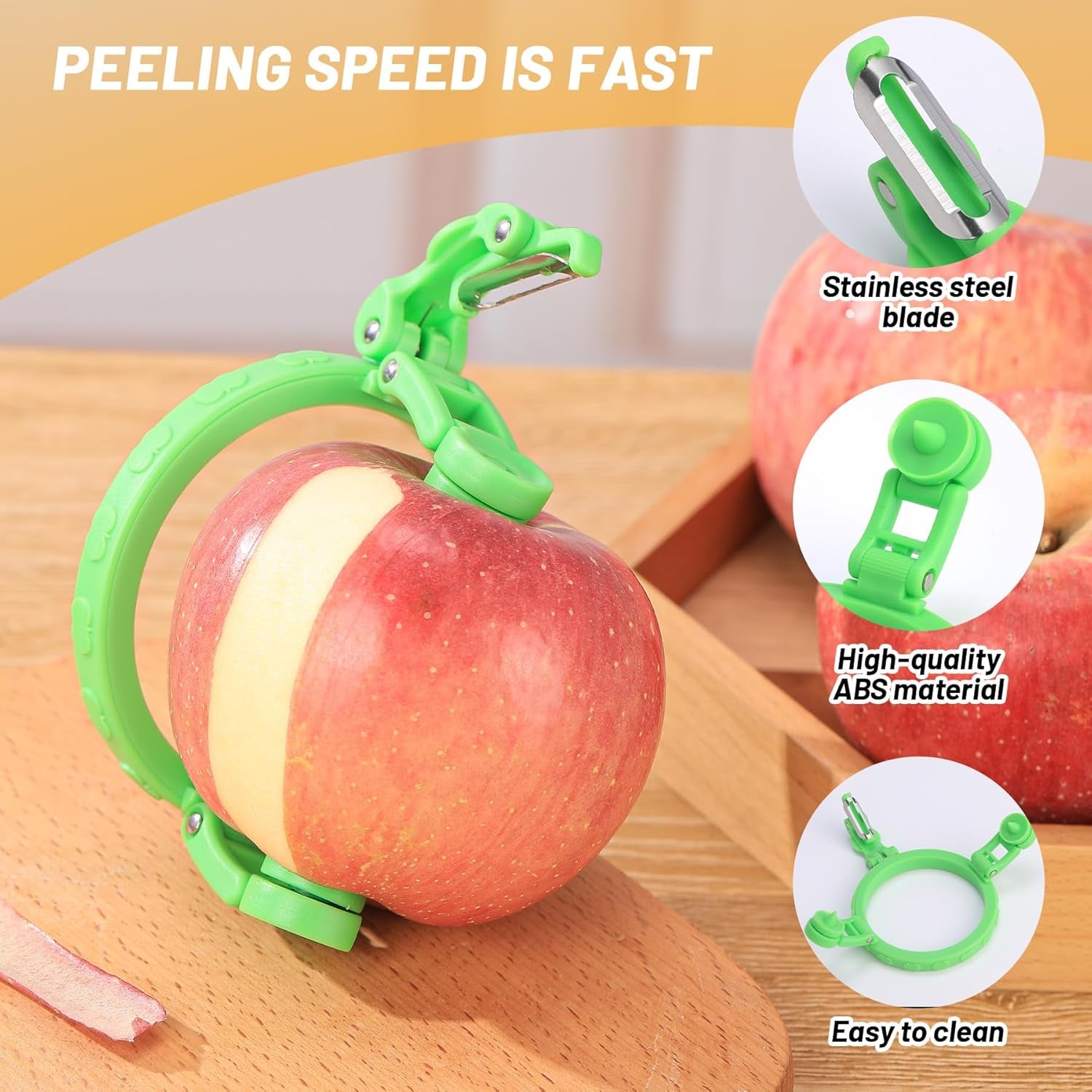 Handheld Apple Peeler for Apple Pear  Manual Rotating Apple Pear Peeler Zester Kitchen Gadget Apple Peeling Hand Rotation Fruit Spiralizer Peeler Machine Gift Ideas