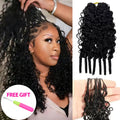 Vital-Habitat™ Premium Burmese Curly Crochet Human Hair – Knotless Pre-Separated Kinky Curly Hair Extensions for Braiding (Natural Black)