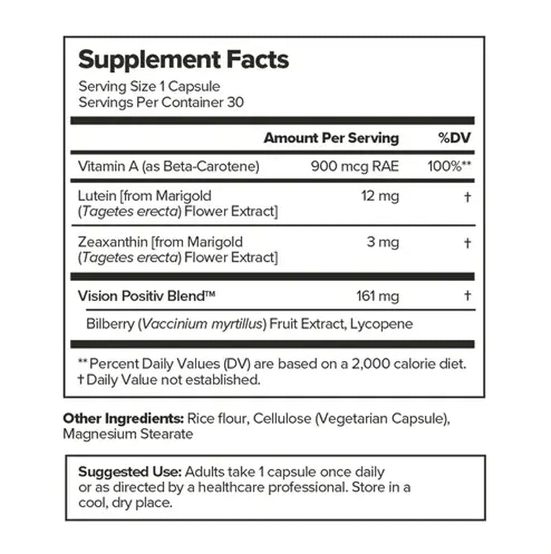 Vital-Habitat™ MENO Eye Health & Vision Support – Advanced Lutein & Zeaxanthin Formula for Women 40+, Relieves Dryness & Eye Strain