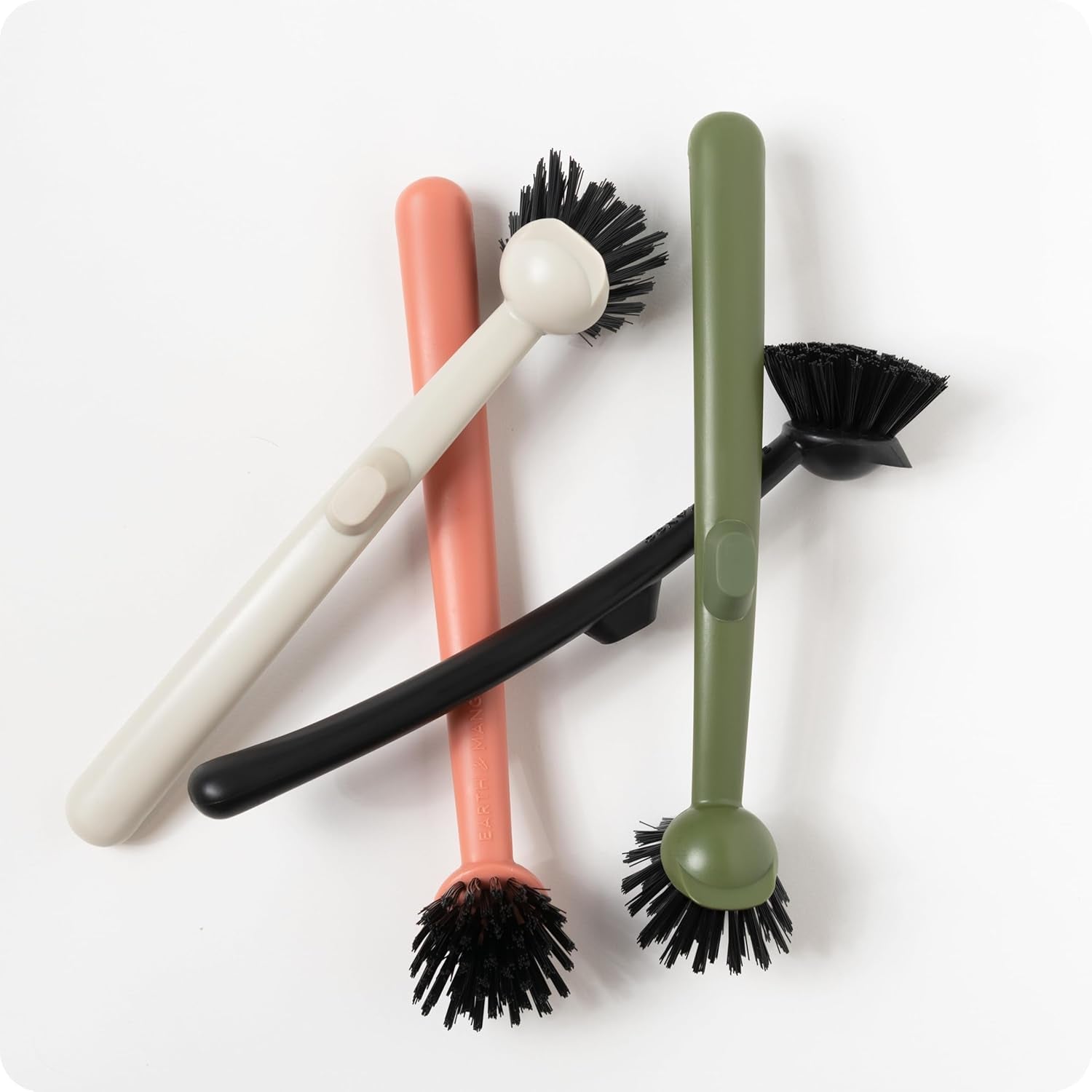 Vital-Habitat™ Magnetic Dish Brush & Scraper – In-Sink Storage, Non-Scratch Scrubber (Warm Sand Beige)