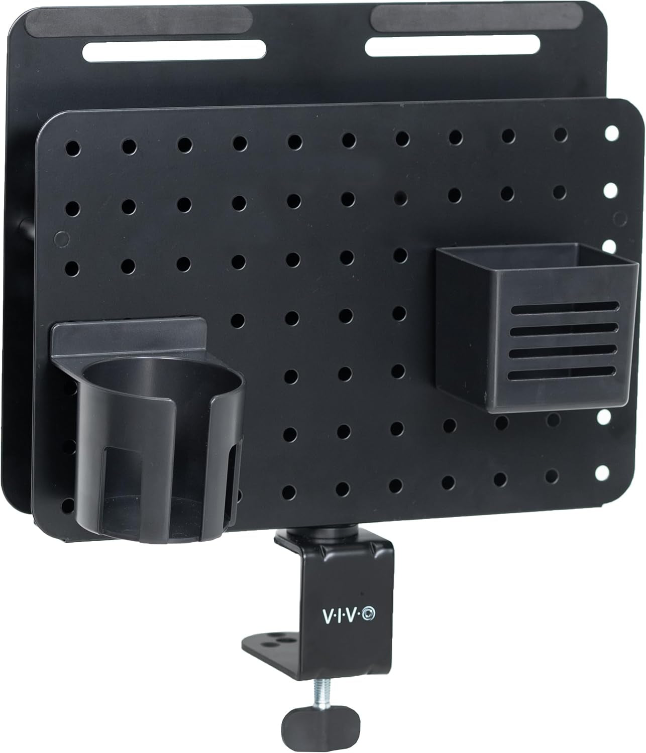Vital-Habitat™ 360° Rotating Clamp-On Desk Organizer – Magnetic Steel Pegboard with Integrated Laptop Holder & 5-Piece Accessory Kit