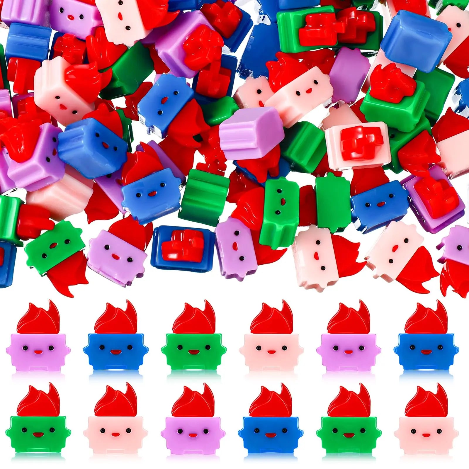 Vital-Habitat™ Mini Luminous Dumpster Fire Ornaments – Glow in the Dark Emotional Support Desk Figures for Coworkers & Office Decor (50/100 Pcs)