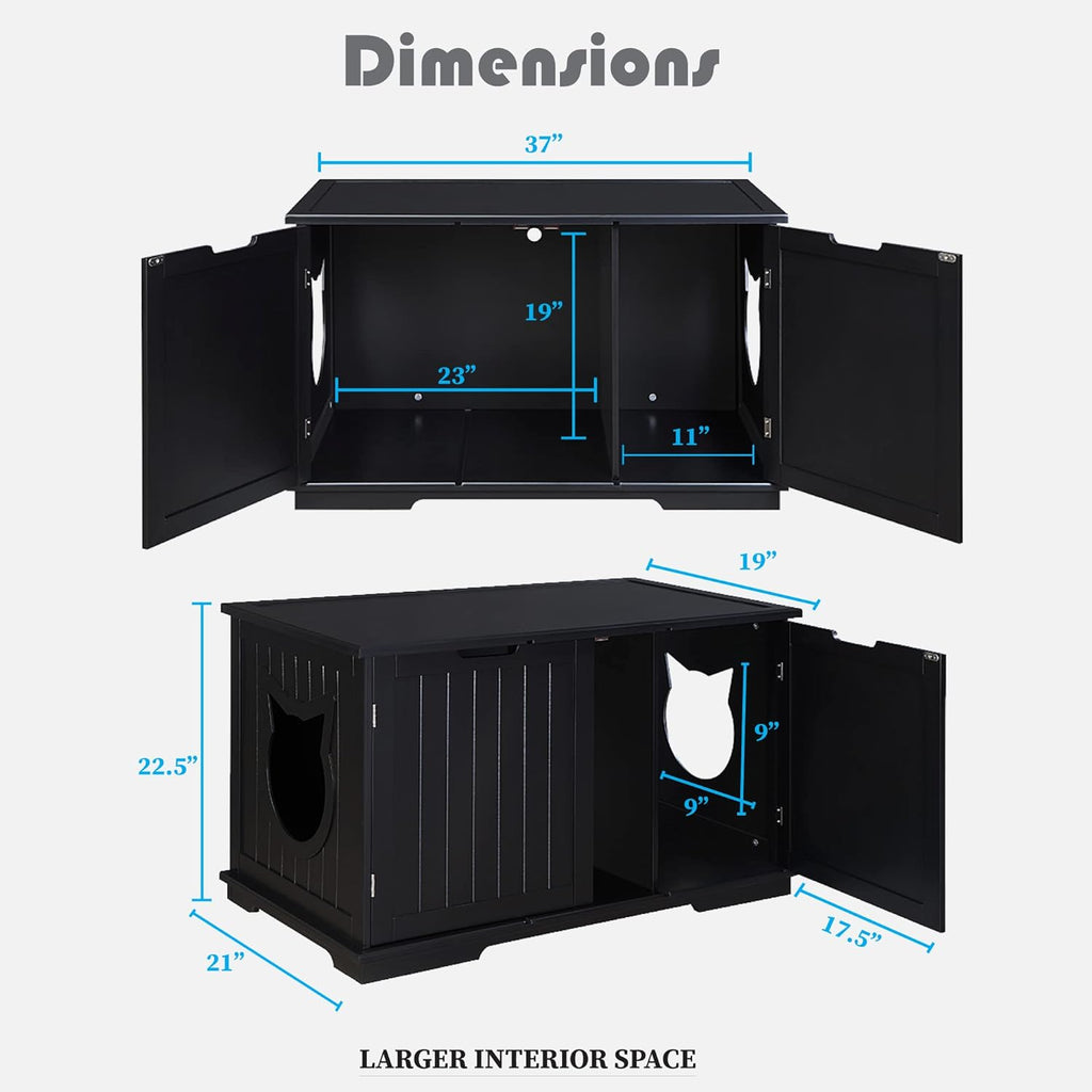 Vital-Habitat™ X-Large Designer Cat Washroom & Hidden Litter Box Enclosure – Premium Storage Bench & Multifunctional Side Table
