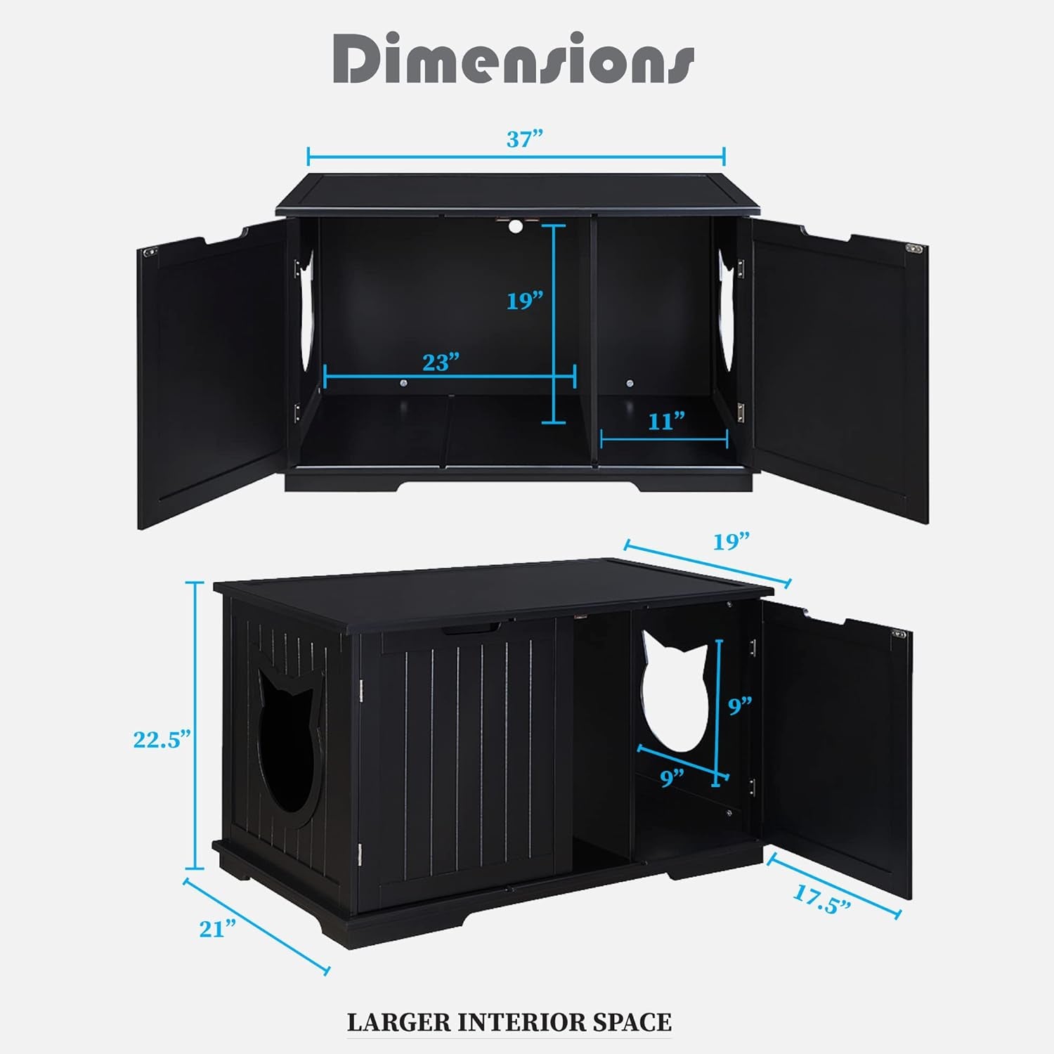 Vital-Habitat™ X-Large Designer Cat Washroom & Hidden Litter Box Enclosure – Premium Storage Bench & Multifunctional Side Table