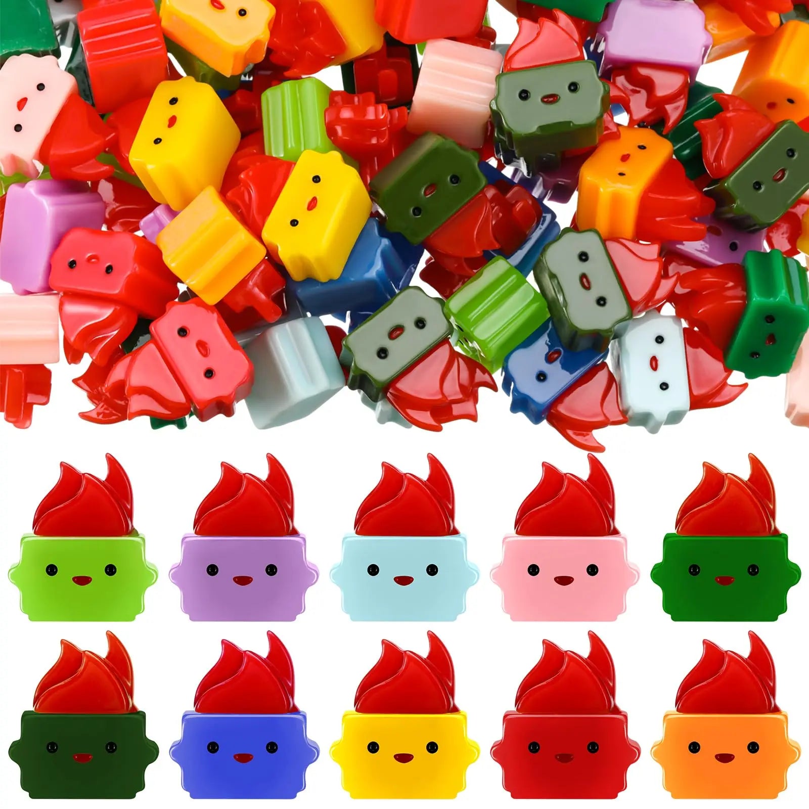Vital-Habitat™ Mini Luminous Dumpster Fire Ornaments – Glow in the Dark Emotional Support Desk Figures for Coworkers & Office Decor (50/100 Pcs)