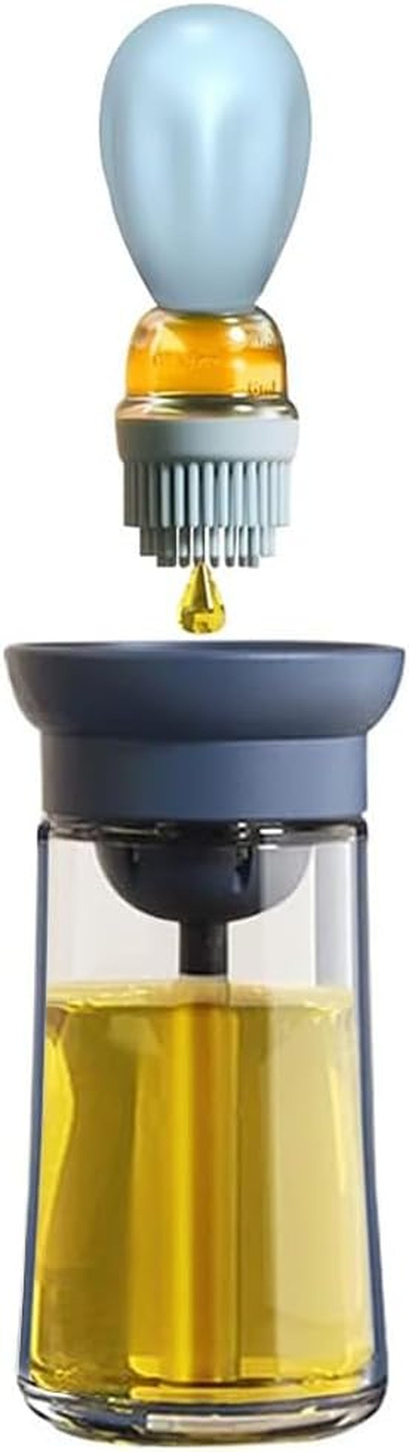 Vital-Habitat™ 2-in-1 Glass Oil Dispenser & Precision Basting Brush – Quantitative Oil Control for Healthy Cooking, BBQ & Baking