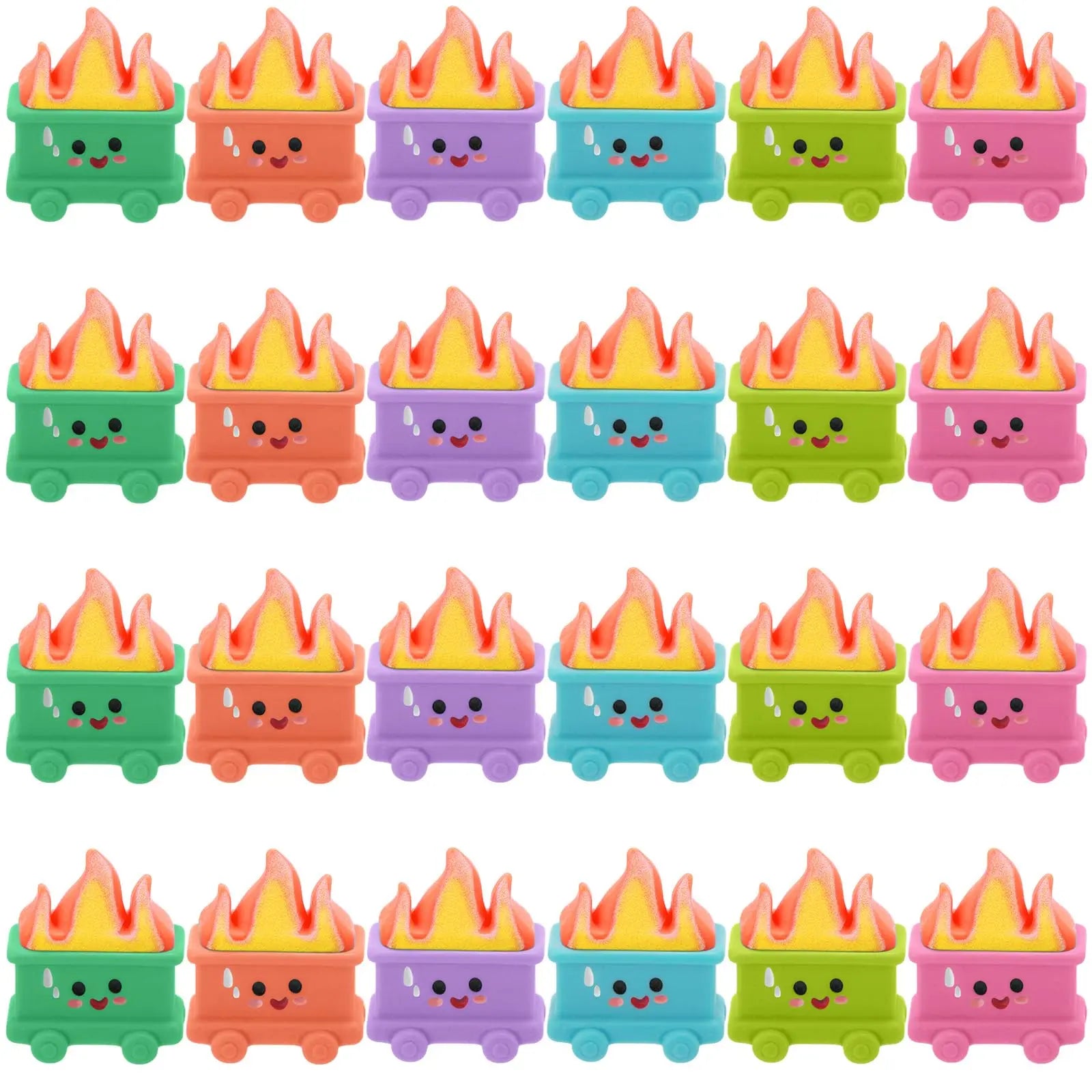 Vital-Habitat™ Mini Luminous Dumpster Fire Ornaments – Glow in the Dark Emotional Support Desk Figures for Coworkers & Office Decor (50/100 Pcs)