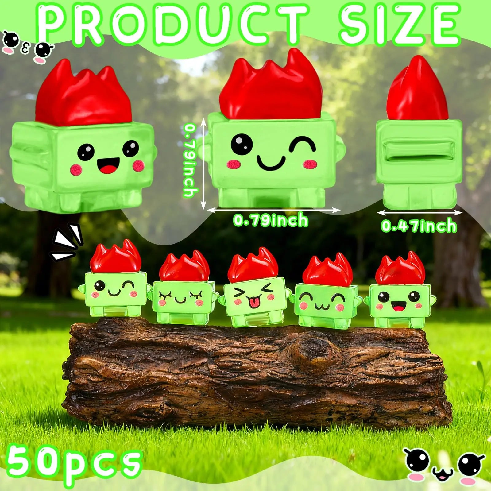 Vital-Habitat™ Mini Luminous Dumpster Fire Ornaments – Glow in the Dark Emotional Support Desk Figures for Coworkers & Office Decor (50/100 Pcs)