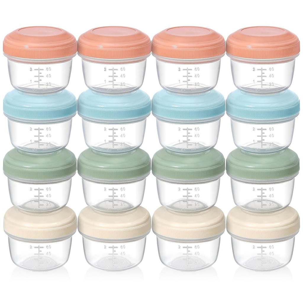 Vital-Habitat™ 16-Pack Stackable Multi-Purpose Storage Containers (4oz) – Leakproof, BPA-Free Jars for Baby Food, Snacks & Meal Prep
