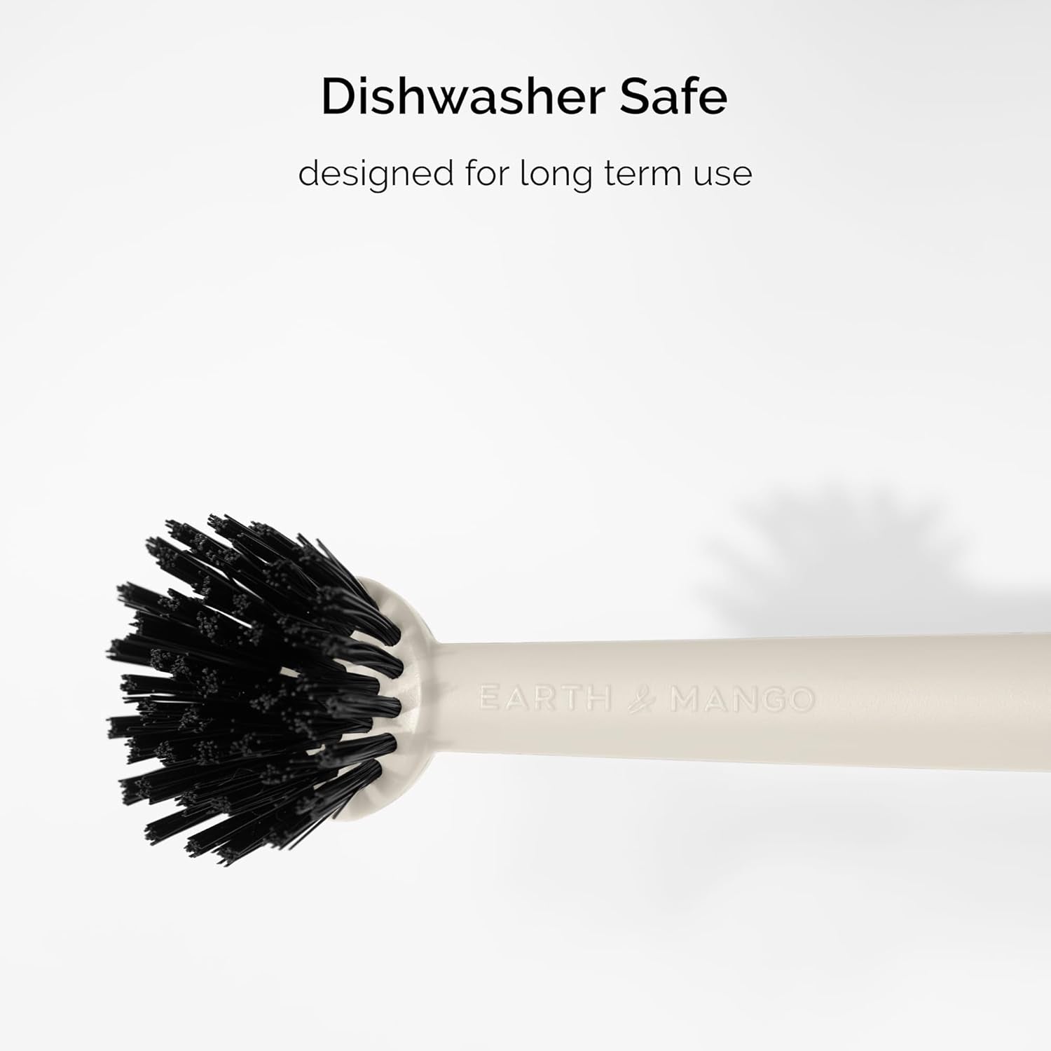 Vital-Habitat™ Magnetic Dish Brush & Scraper – In-Sink Storage, Non-Scratch Scrubber (Warm Sand Beige)