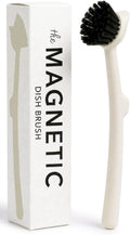 Vital-Habitat™ Magnetic Dish Brush & Scraper – In-Sink Storage, Non-Scratch Scrubber (Warm Sand Beige)