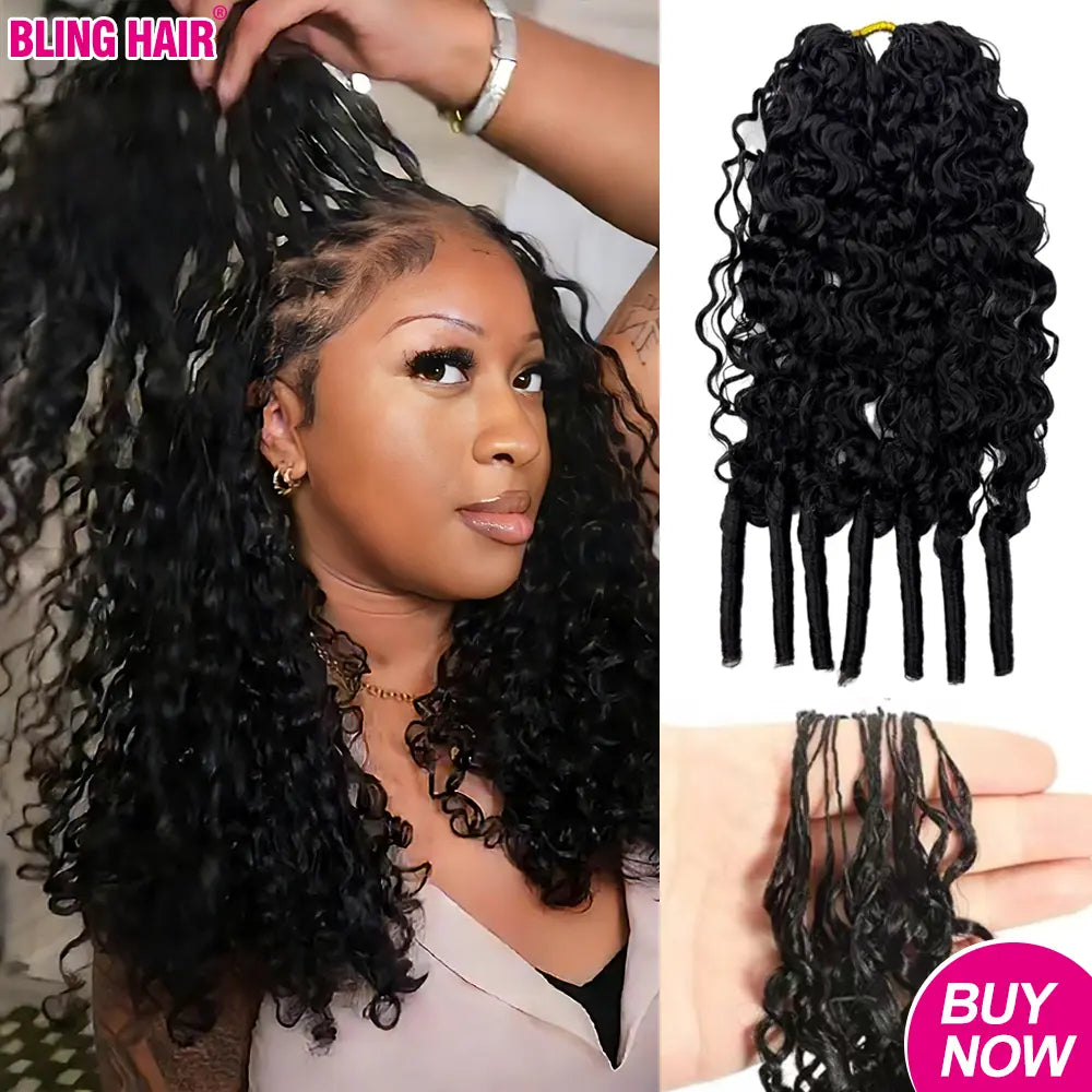 Vital-Habitat™ Premium Burmese Curly Crochet Human Hair – Knotless Pre-Separated Kinky Curly Hair Extensions for Braiding (Natural Black)