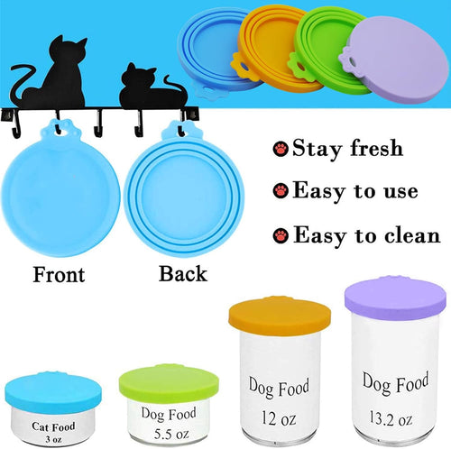 Food Can Covers/4 Pack/Universal BPA Free Silicone Dog Cat Food Tin Lids for Dog and Cat Food/Fits All Standard Size Can Tops for Pet Food Storage(Mix Color2)