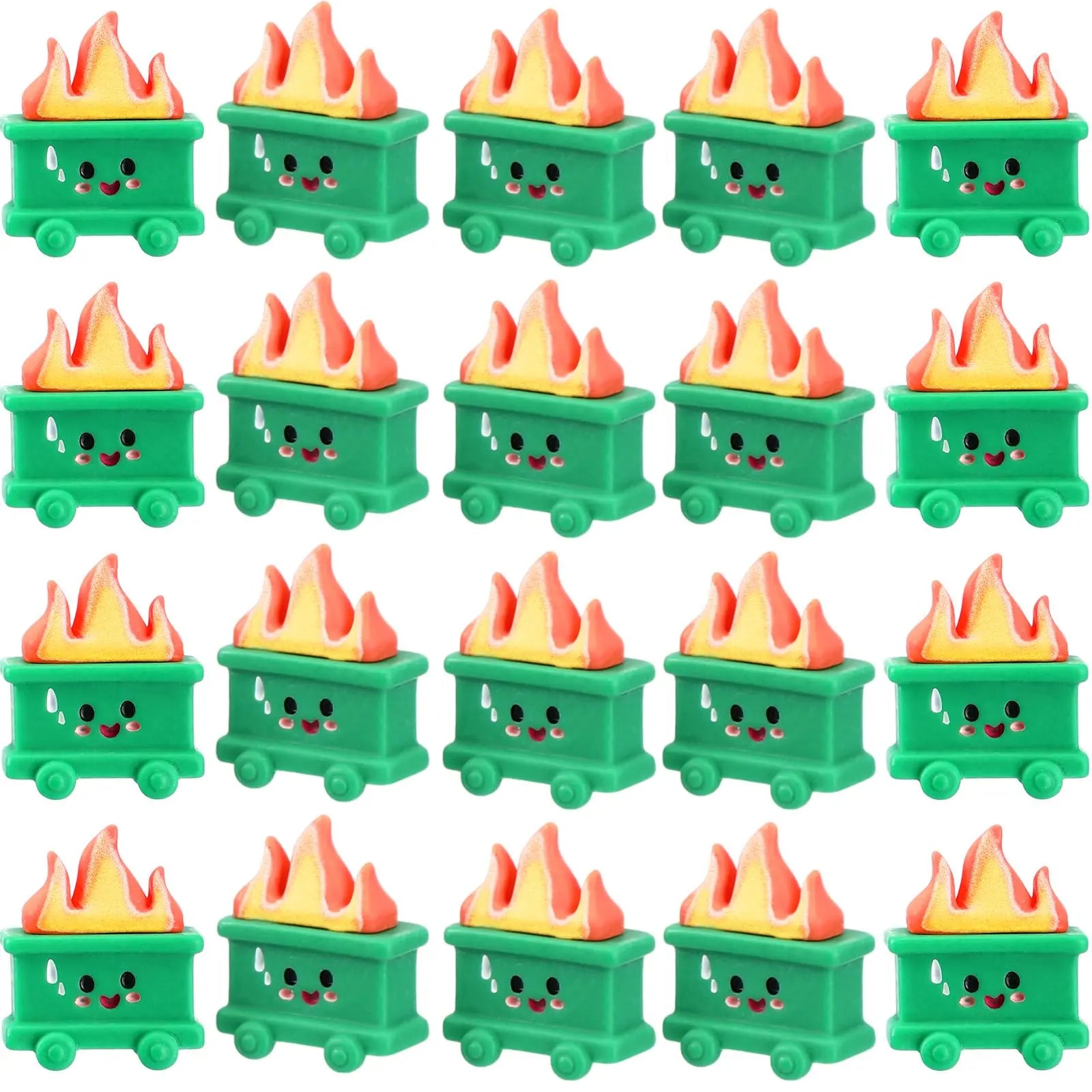 Vital-Habitat™ Mini Luminous Dumpster Fire Ornaments – Glow in the Dark Emotional Support Desk Figures for Coworkers & Office Decor (50/100 Pcs)