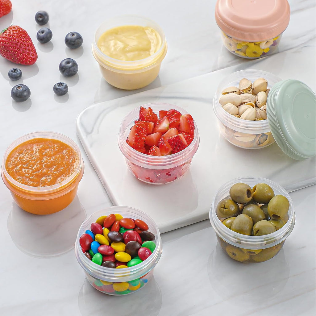 Vital-Habitat™ 16-Pack Stackable Multi-Purpose Storage Containers (4oz) – Leakproof, BPA-Free Jars for Baby Food, Snacks & Meal Prep