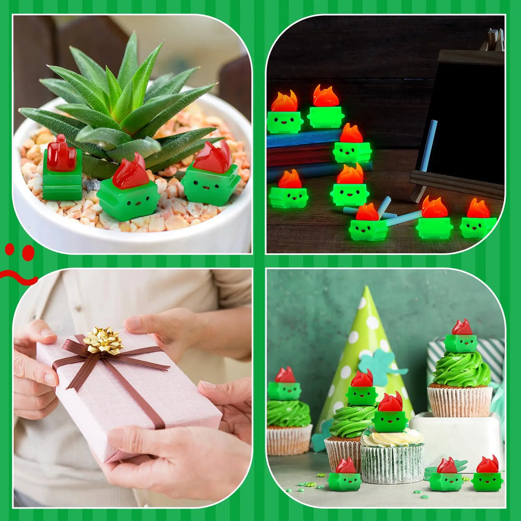 Vital-Habitat™ Mini Luminous Dumpster Fire Ornaments – Glow in the Dark Emotional Support Desk Figures for Coworkers & Office Decor (50/100 Pcs)