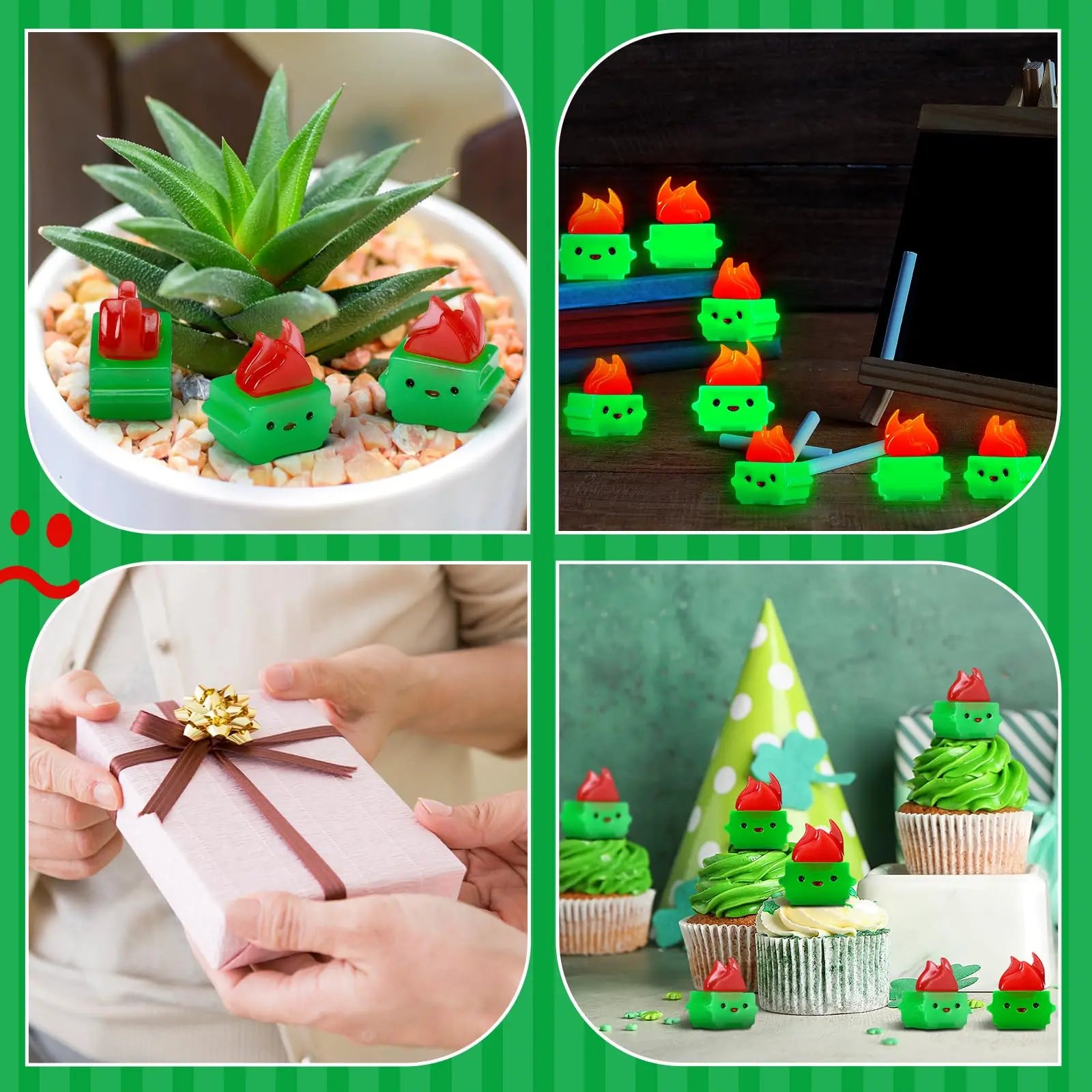 Vital-Habitat™ Mini Luminous Dumpster Fire Ornaments – Glow in the Dark Emotional Support Desk Figures for Coworkers & Office Decor (50/100 Pcs)