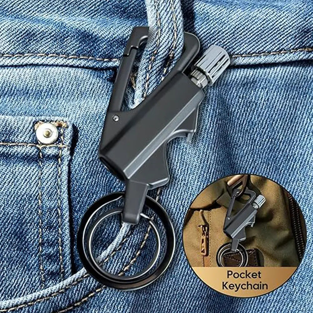 Vital-Habitat™ 3-in-1 Utensils Multi-Tool Keychain – Portable Pocket Bottle Opener & Refillable Emergency Lighter EDC Gear
