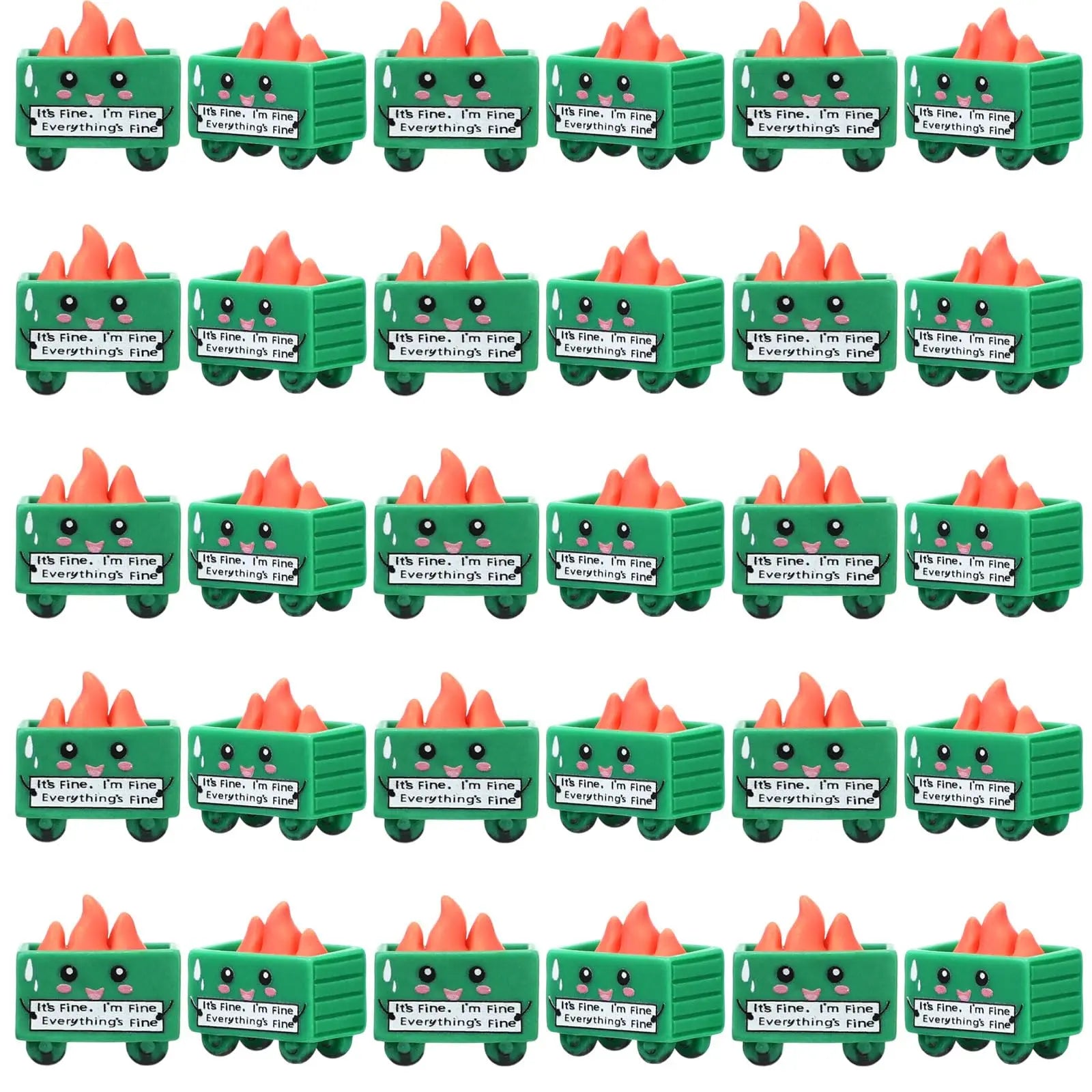 Vital-Habitat™ Mini Luminous Dumpster Fire Ornaments – Glow in the Dark Emotional Support Desk Figures for Coworkers & Office Decor (50/100 Pcs)