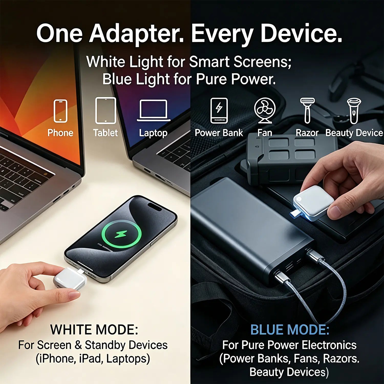 Vital-Habitat™ 140W AI Physical-Disconnect Battery Guard – Smart Auto-Stop USB-C Charging Protector for iPhone, Laptops & Tablets (Safe Overnight Charging)
