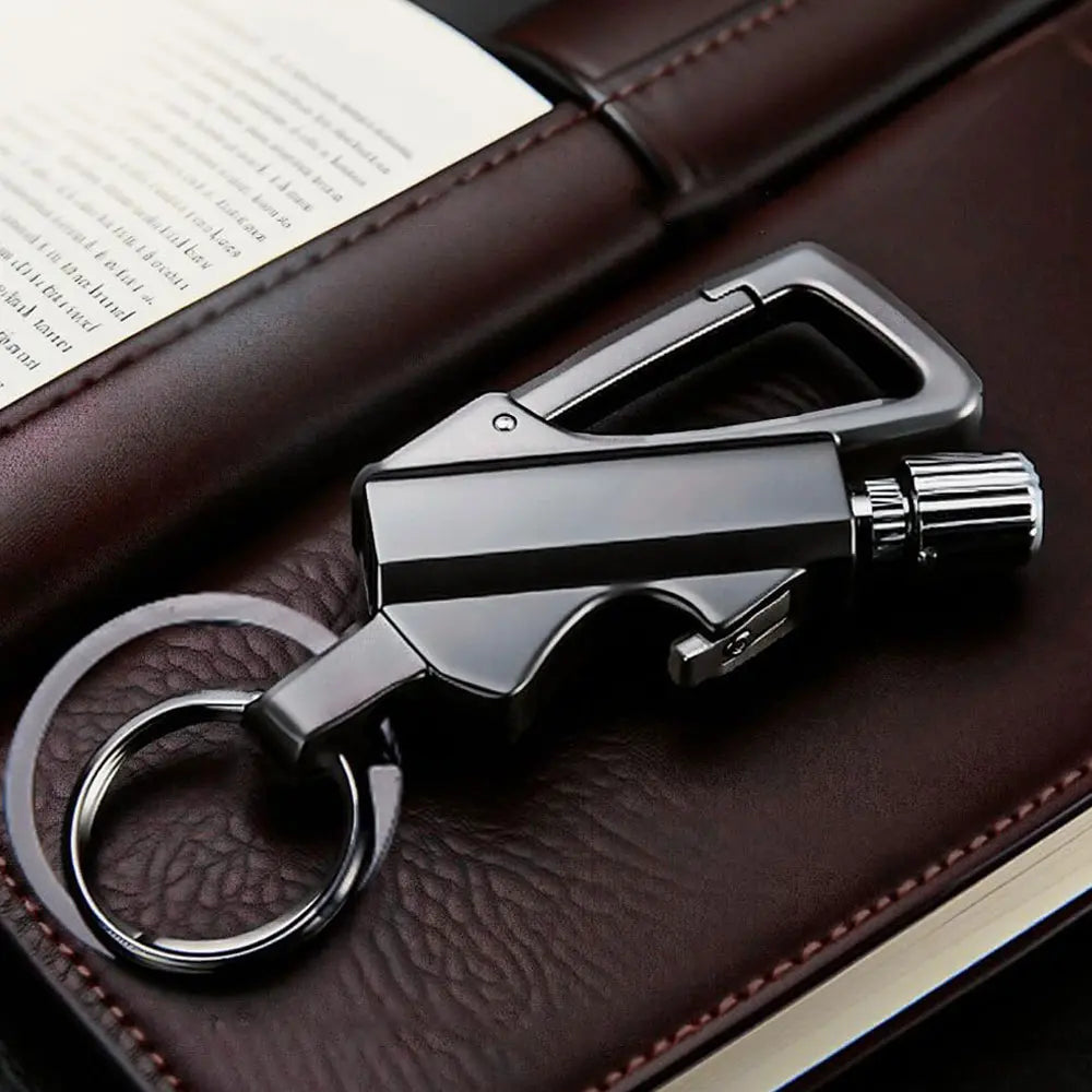 Vital-Habitat™ 3-in-1 Utensils Multi-Tool Keychain – Portable Pocket Bottle Opener & Refillable Emergency Lighter EDC Gear