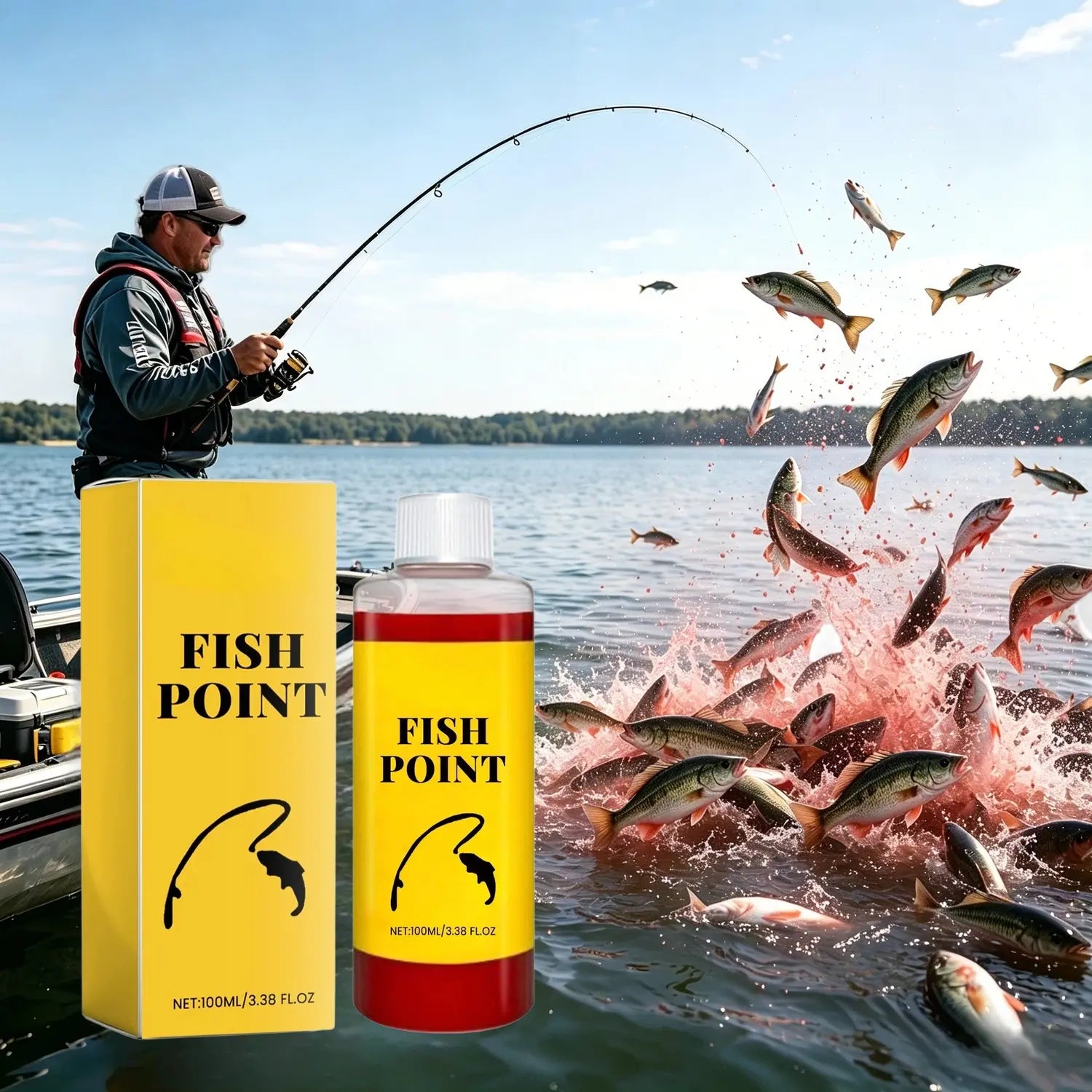 Vital-Habitat™ Concentrated Fish Attractant Liquid – Fast-Acting Red Worm Scent Booster for Freshwater Fishing, Potent Bait Additive for Bass, Carp & Trout