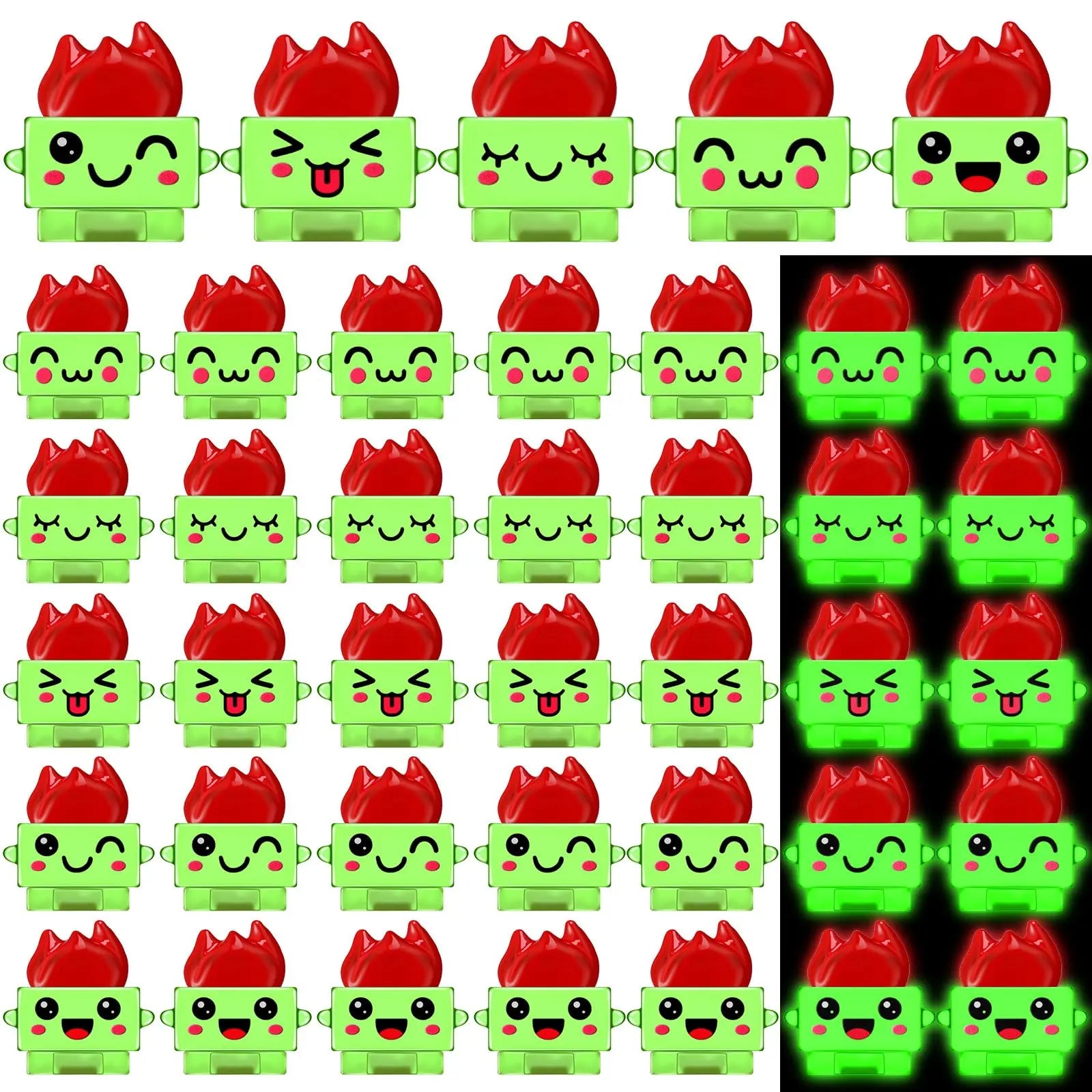 Vital-Habitat™ Mini Luminous Dumpster Fire Ornaments – Glow in the Dark Emotional Support Desk Figures for Coworkers & Office Decor (50/100 Pcs)