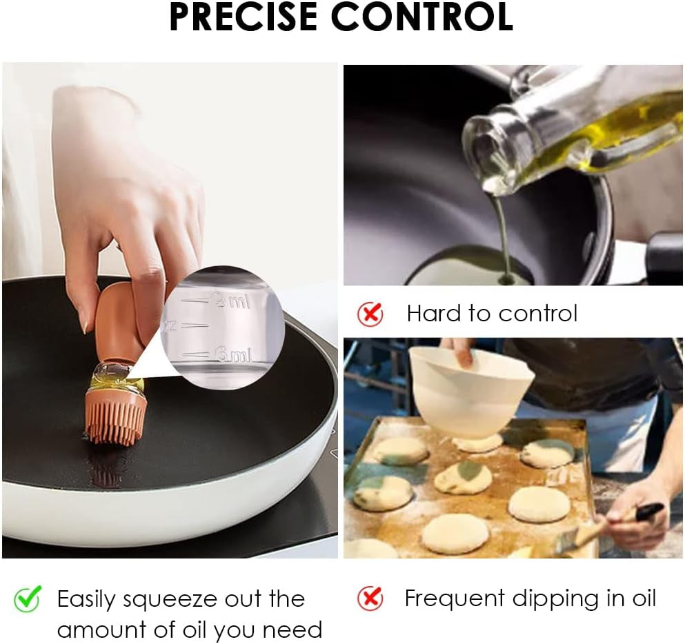Vital-Habitat™ 2-in-1 Glass Oil Dispenser & Precision Basting Brush – Quantitative Oil Control for Healthy Cooking, BBQ & Baking