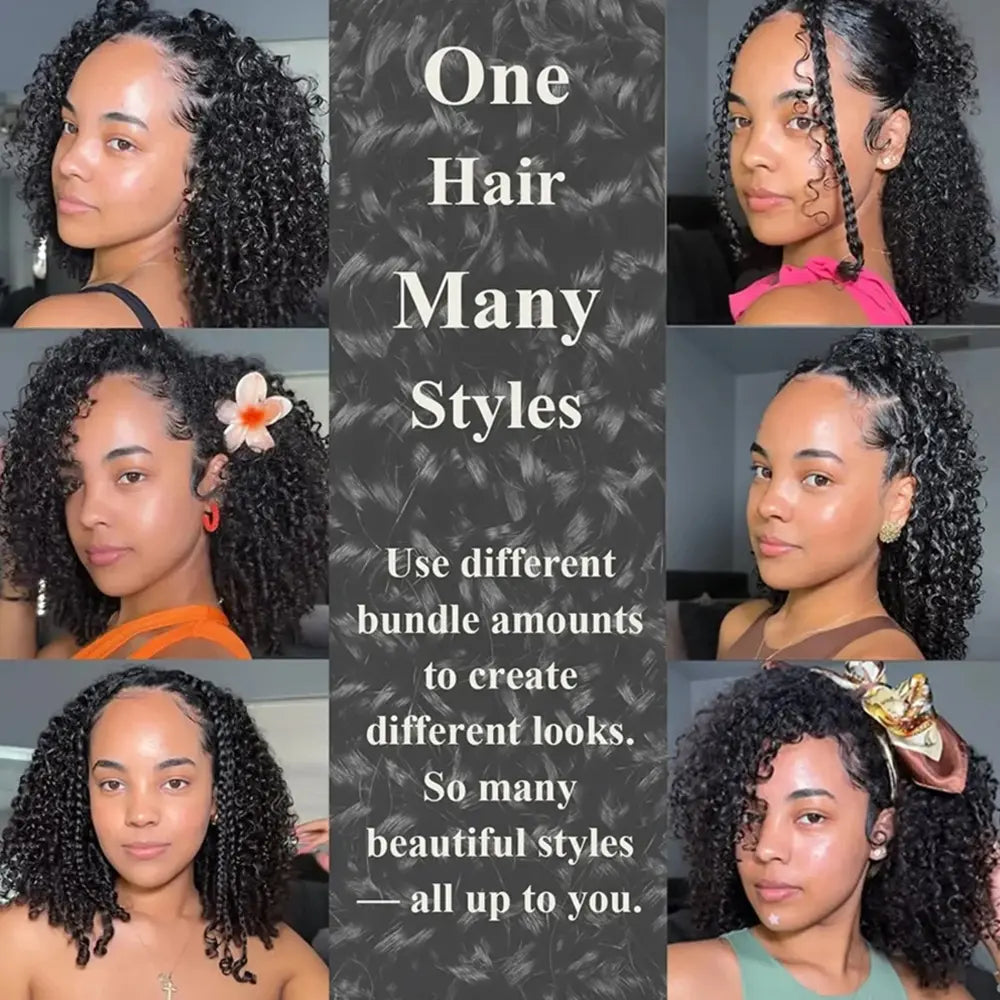 Vital-Habitat™ Premium Burmese Curly Crochet Human Hair – Knotless Pre-Separated Kinky Curly Hair Extensions for Braiding (Natural Black)