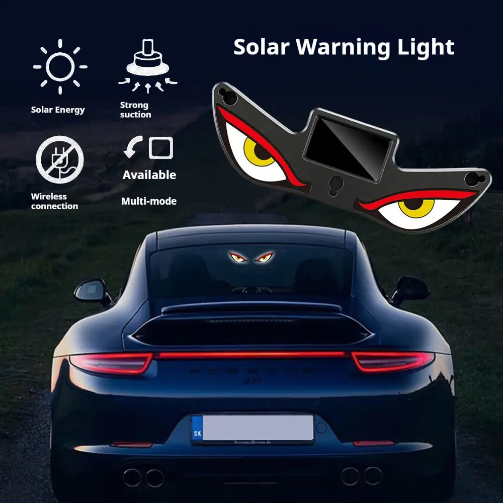 Vital-Habitat™ Dynamic LED Car Rear Window Display – Programmable Vampire Devil Eye Emoji Panel & Scrolling Message Screen with Solar & Type-C Charging